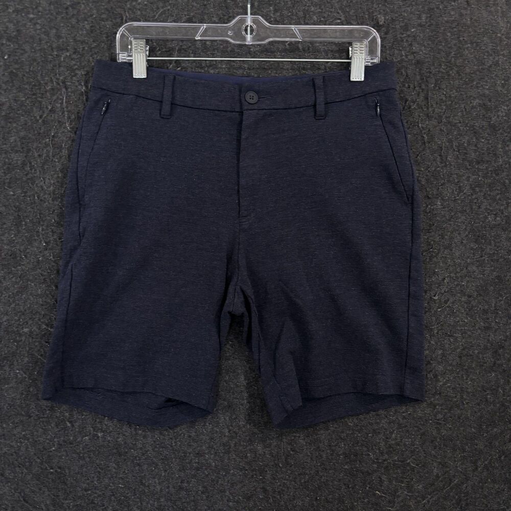 Mizzen+Main ProFlex Shorts Men's 32 Navy Blue 8" Stretch Jersey Knit Chino Golf